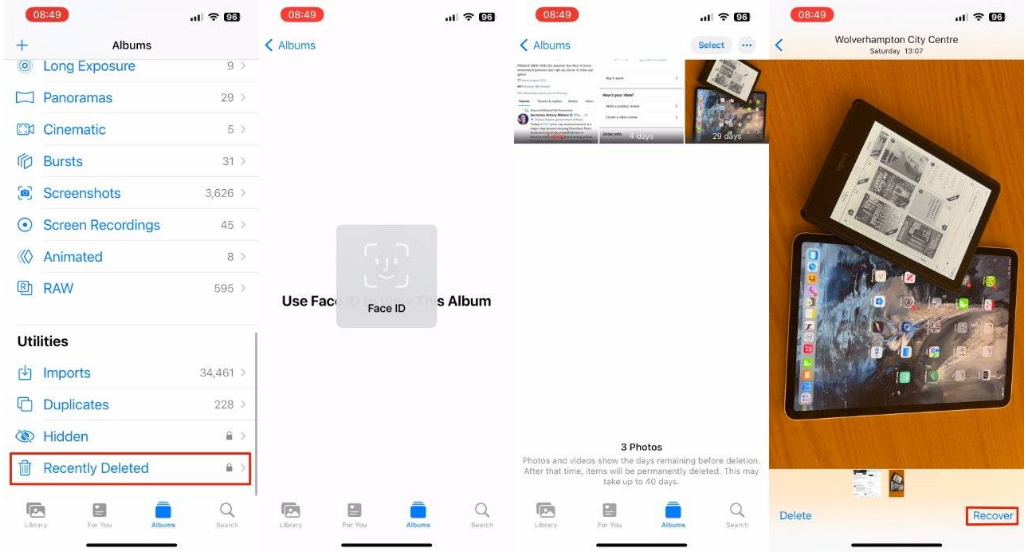 元江苹果14维修分享 iPhone14 上恢复已删除的照片 