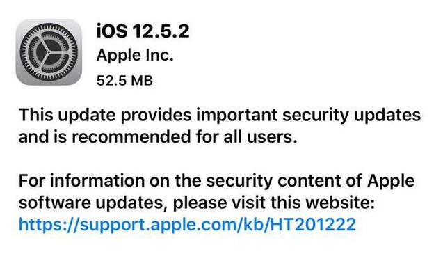 元江苹果手机维修分享iOS12.5.2发布，建议所有老苹果用户安装 
